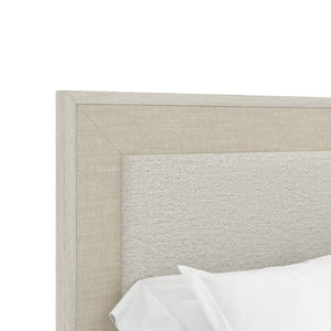 Cotiere Modern Upholstered Panel Bed - Vintage-Inspired Design with Cream Headboard & Neutral Frame
