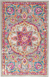 Nourison Passion PSN22 Machine Made Power-loomed Narrow Border Indoor Only Transitional Bohemian Rug Grey,Multi, Grey 100% Polypropylene 99446717498