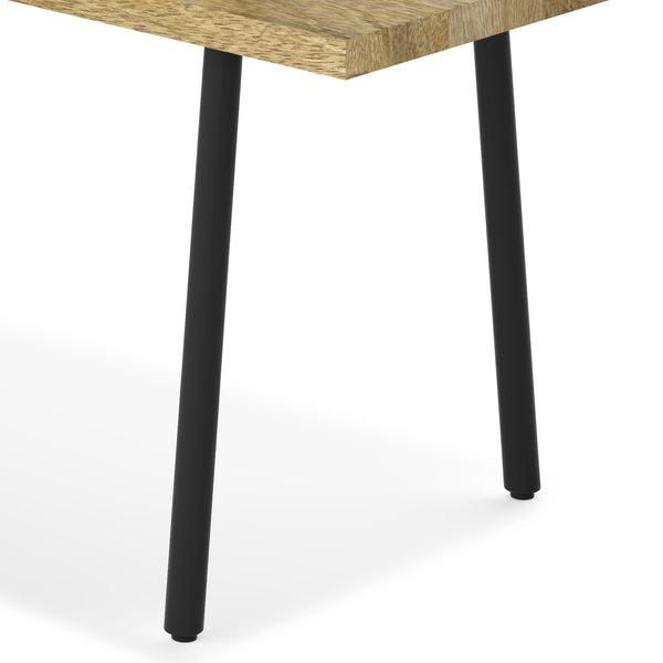 English Elm Berkeley Small Entryway Bench - Handcrafted Natural Mango Wood With Industrial Metal Accents B136P158493