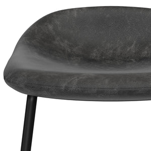 English Elm Dafney Bar Stool Set Of 2 - Sleek Distressed Charcoal Grey Vegan Leather For Modern Spaces B136P158578