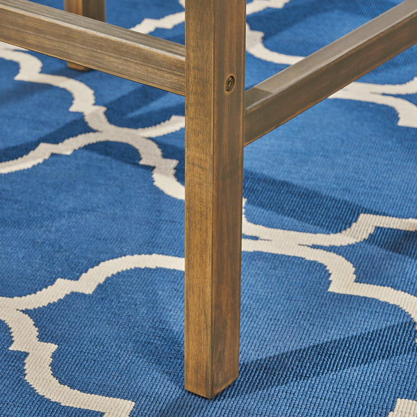 English Elm Christopher Knight Home® - CASA Acacia Outdoor Barstool Set of 2 with Water-Resistant Cushions, Rustic Slat Design, Durable Grey 63833.00GRY