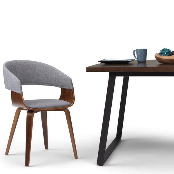 English Elm Lowell Bentwood Dining Chair - Mid-Century Modern Light Grey Upholstered Comfort For Any Space B136P158839