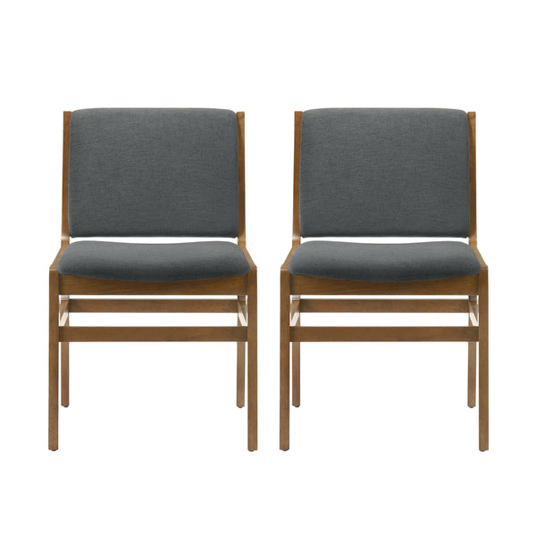 English Elm Christopher Knight Home® - DINING Chair Upholstered Rubberwood Frame Modern Contemporary Design Comfortable Seating Set Dark Gray 73421.00DGRY