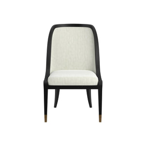 A.R.T. Furniture Eave Elegant Ivory Upholstered Dining Chair With Curved Backrest & Gold Metal Accents For Style Off,White Material(S), Poplar And Parawood Solids 336200-1818