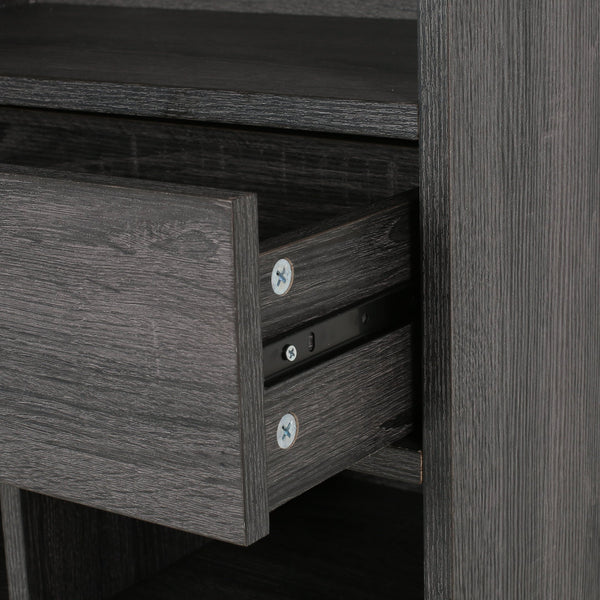 English Elm Christopher Knight Home® - CUBE Contemporary Cube Unit Bookcase in Grey Oak with Faux Wood, Iron Legs, Shelves, Drawer & Cabinets 66446.00