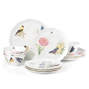 Lenox Butterfly Meadow Flutter 12-Piece Dinnerware Set Multi, WHITE PORCELAIN 883319