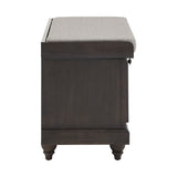 Homelegance By Top-Line Nikita Storage Bench with Linen Seat Cushion Black Wood