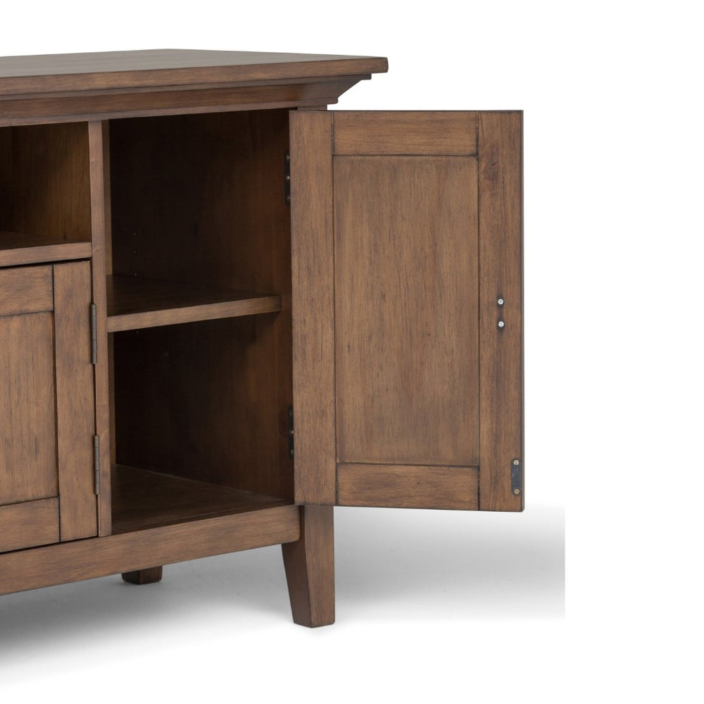 English Elm Redmond 72" Rustic Natural Aged Brown Tv Media Stand - Handcrafted Solid Wood With Ample Storage B136P158106-GIGA