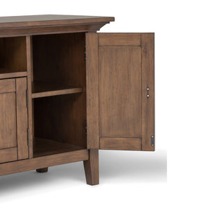 English Elm Redmond 72" Rustic Natural Aged Brown Tv Media Stand - Handcrafted Solid Wood With Ample Storage B136P158106-GIGA