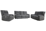 Parker House Parker Living Polaris - Bizmark Grey Power Reclining Sofa Loveseat and Recliner Bizmark Grey 100% Polyester (W) MPOL-321PH-BIG