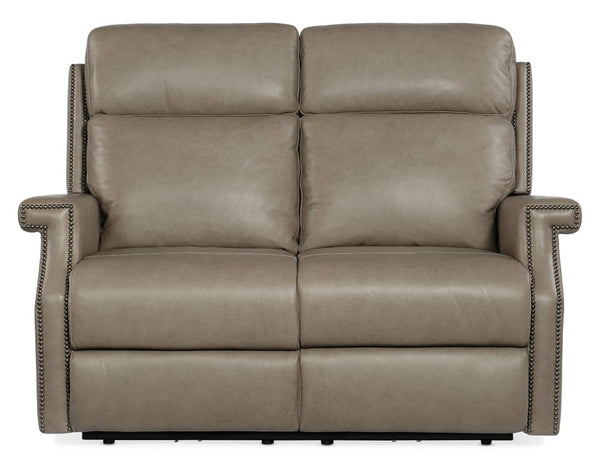 Hooker Furniture Vaughn Zero Gravity Loveseat In Shattered Stone Leather With Power Headrests, Usb Charging Port Grey SS106-PHZ2-091