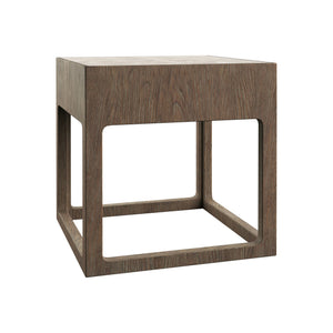 Bernhardt Bernhardt Casa Paros Side Table 24" Rustic Modern Wood Frame With Inset Faux Concrete Top, Airy Design 317111