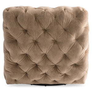 Bernhardt Bernhardt Rigby Fabric Swivel Chair With Buttonless Diamond Tufting, Armless Modern Comfort B360SO