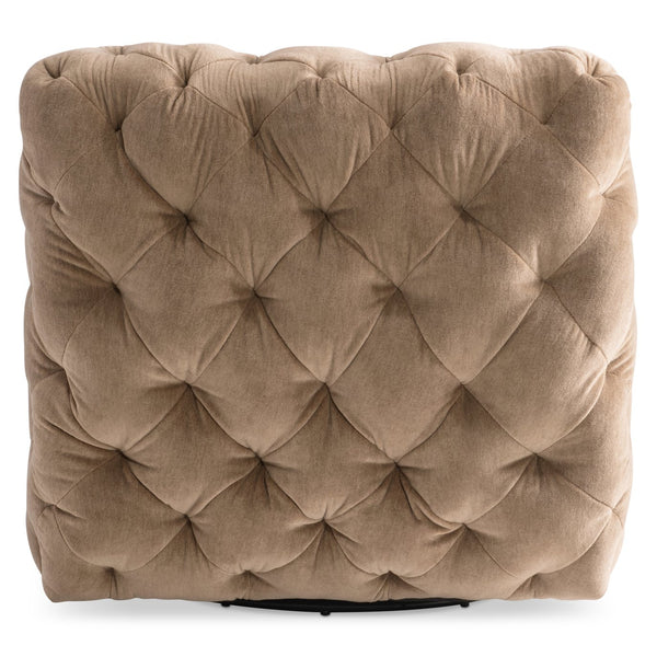 Bernhardt Bernhardt Rigby Fabric Swivel Chair With Buttonless Diamond Tufting, Armless Modern Comfort B360SO
