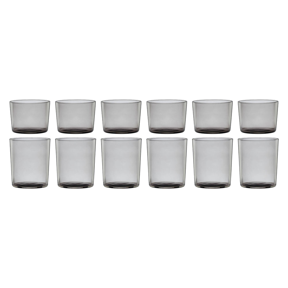 Lenox Oneida Stackables Smoke Drinkware, Set of 12 Taupe ,Grey, SMOKE GLASS,CRYSTAL 895978