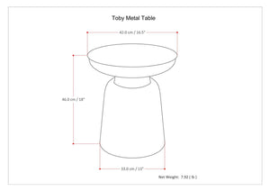 English Elm Toby 17" Wide Gold Iron Drum Accent Table – Modern Industrial Design, Fully Assembled & Versatile B136P158965-GIGA