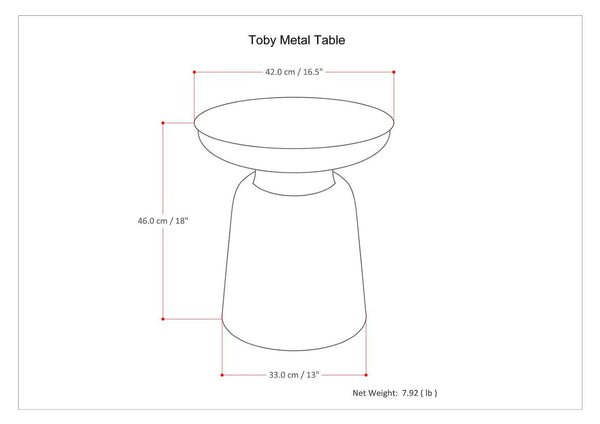 English Elm Toby 17-Inch Wide Modern Industrial Metal Accent Table – Stylish Silver Drum Design For Any Room B136P158967-GIGA