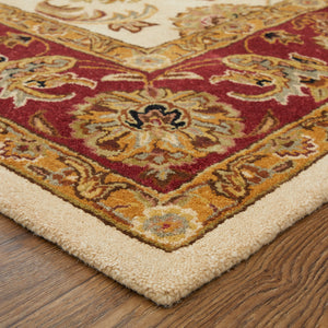 Feizy Rugs Wagner Hand Tufted Wool Oriental Rug - Durable, Stain-resistant Design Perfect For High-traffic Areas Tan,Gold,Red Wool Wgr8944fivyredf00