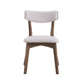 Christopher Knight Home® - Noble House - Chazz Mid Century Light Beige Fabric Dining Chairs With Natural Walnut Finished Frame - Set Of 2