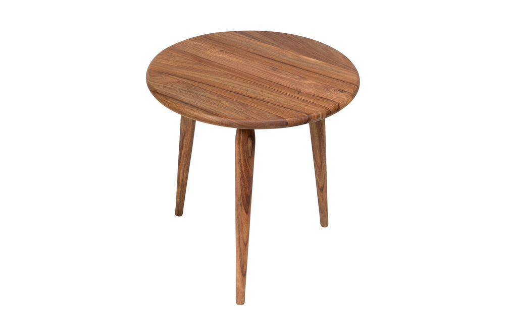 Porter Designs Porter Urban Solid Sheesham Wood Round End Table - Handmade Accent For Contemporary Home Decor Natural Wood 05-117-07-1450