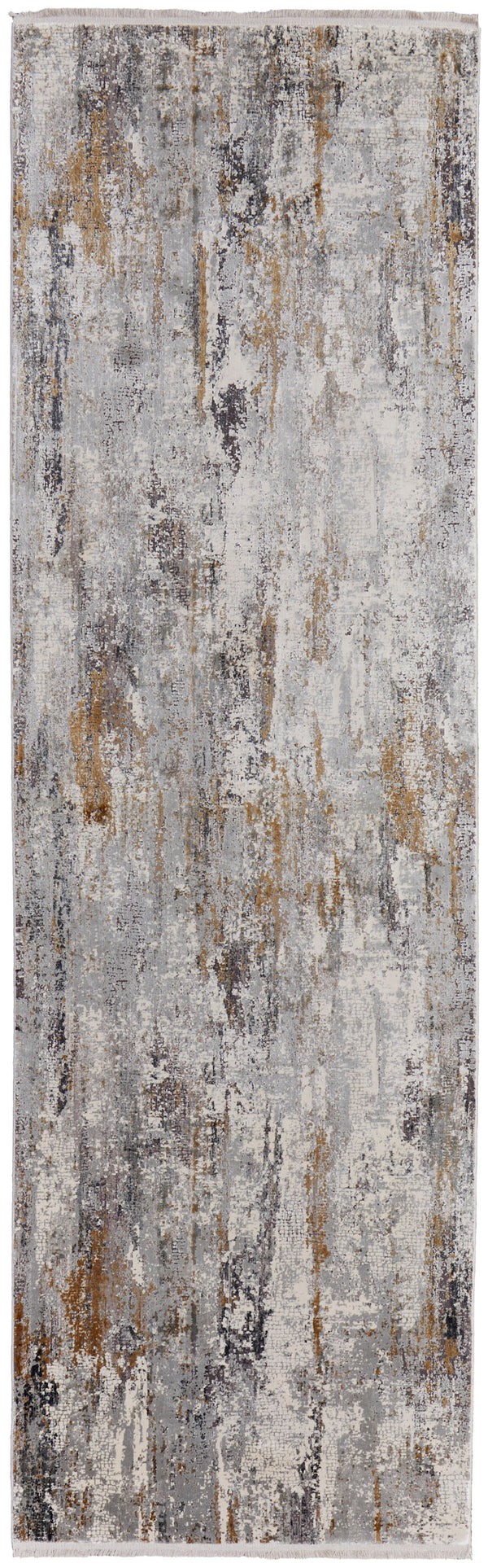 Feizy Rugs Cadiz Abstract Watercolor Rug - Elegant Machine-made Design Inspired By Cadiz Architecture & Colors Ivory,Gray,Gold Viscose,Acrylic 8663887fivygryi89