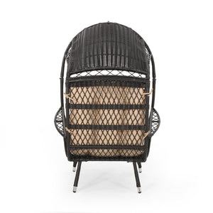 English Elm Christopher Knight Home® - MALIA Wicker Standing Basket Chair with Water-Resistant Cushion, Iron Frame, Handcrafted Outdoor Cozy Retreat Brown 68018.00BTN
