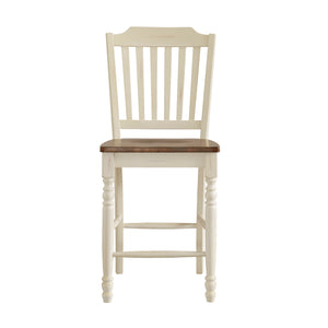 Homelegance By Top-Line Antonio Antique Two-Tone Counter Height Chairs (Set of 2) White Rubberwood