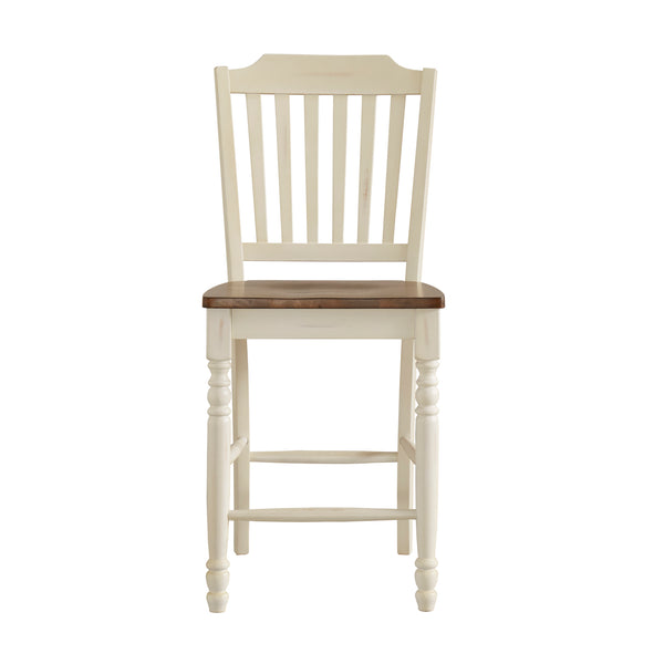 Homelegance By Top-Line Antonio Antique Two-Tone Counter Height Chairs (Set of 2) White Rubberwood