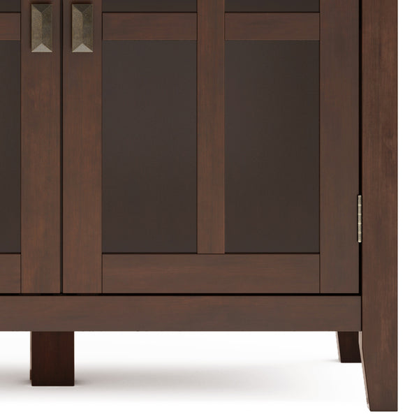 English Elm Artisan Wide 4-Door Storage Cabinet In Rich Russet Brown - Handcrafted, Versatile & Stylish Organization B136P158421