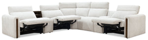 Hooker Furniture Anaheim Seven Piece Power Sectional White Performance Fabric Reclining Living Room Set SS900-7PC3-484