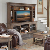 Parker House Sundance - Sandstone 92 In. Console with Hutch Sandstone Hardwood Solids / Mindi Veneers SUN#92-3-SS