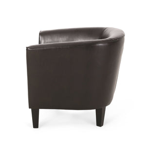 English Elm Club Chair Bonded Leather Tub Seat with Birch Legs for Modern Living Spaces 56991.00