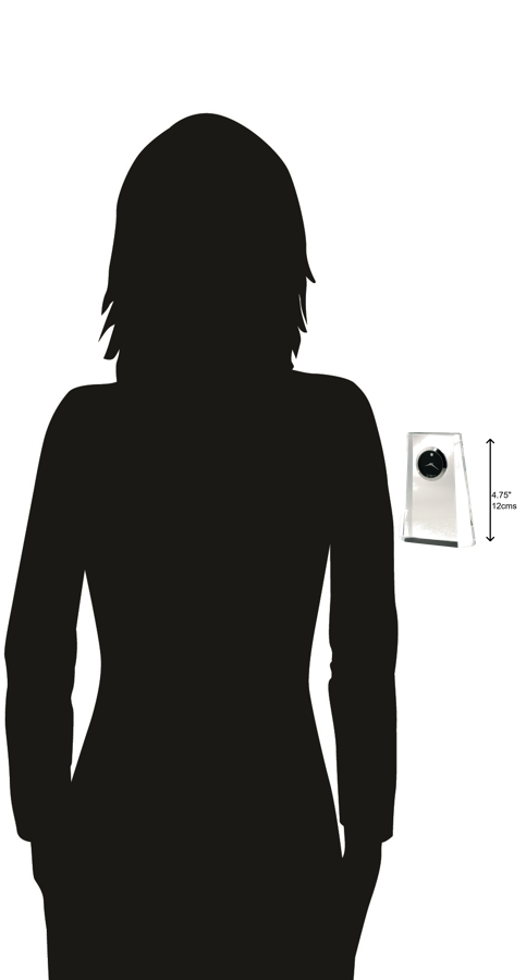 Hekman Furniture 645727 Paragon Modern Desk Clock - Elegant Beveled Glass Crystal With Black Dial & Silver Accents  Paragon Tabletop Clock 645727