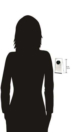 Hekman Furniture 645727 Paragon Modern Desk Clock - Elegant Beveled Glass Crystal With Black Dial & Silver Accents  Paragon Tabletop Clock 645727