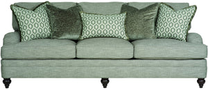 Bernhardt Bernhardt Tarleton Sofa — Spacious 96.5"W Plush Seating, Tailored Seams, Turned Wood Legs, 5 Pillows, Made-To-Order B4267G