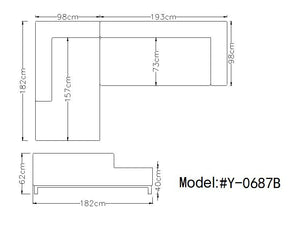 VIG Furniture Divani Casa Willa - Modern Grey Fabric Left Facing Sectional Sofa VG2T-Y-0687B-GRY