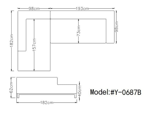 VIG Furniture Divani Casa Willa - Modern Grey Fabric Left Facing Sectional Sofa VG2T-Y-0687B-GRY