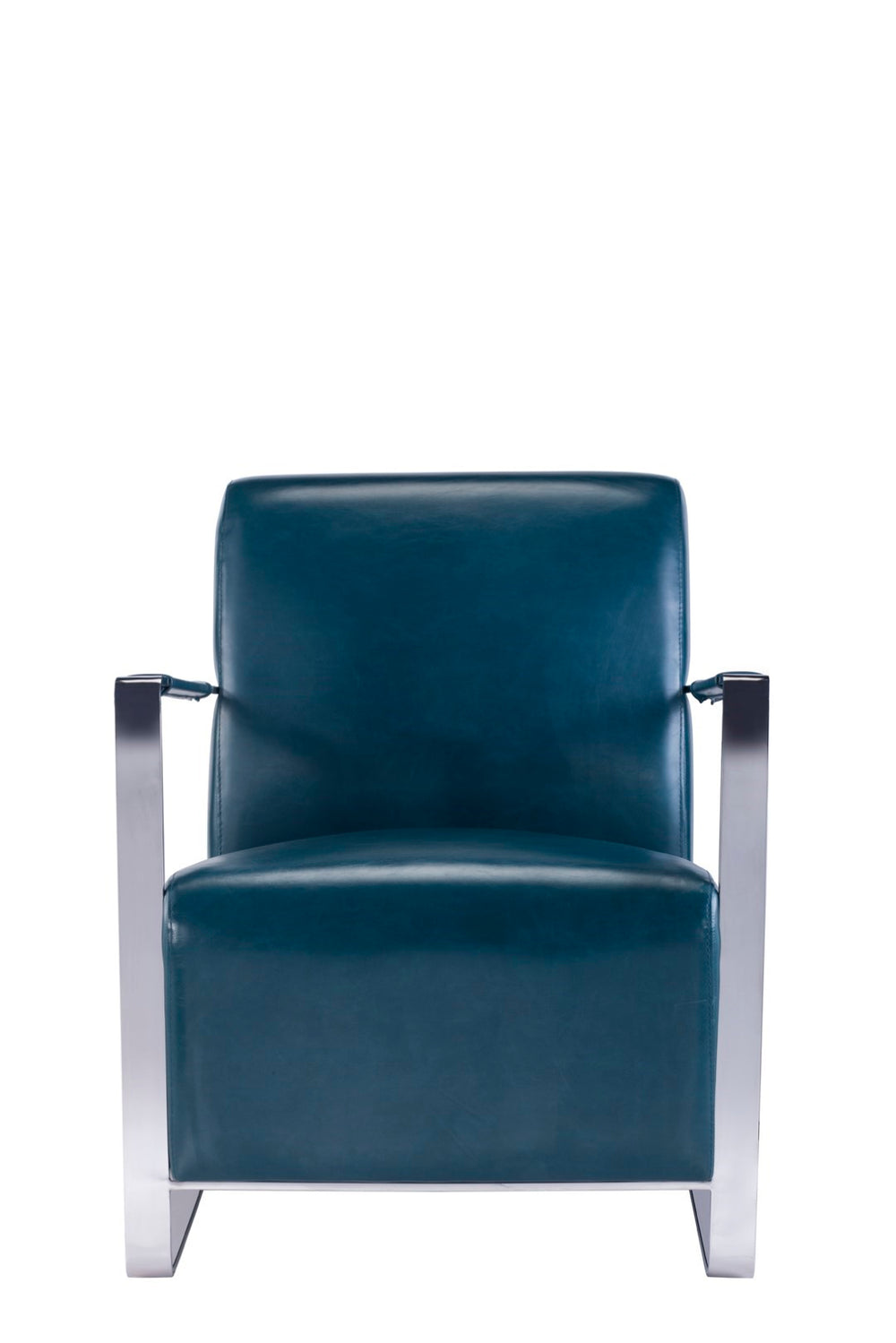 Pasargad Luxe Faux Leather Armchair With Chrome Base For Modern Comfort And Stylish Decor Upgrade Teal Faux Leather Y-1012g