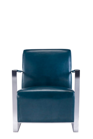 Pasargad Luxe Faux Leather Armchair With Chrome Base For Modern Comfort And Stylish Decor Upgrade Teal Faux Leather Y-1012g
