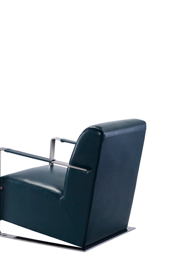 Pasargad Luxe Faux Leather Armchair With Chrome Base For Modern Comfort And Stylish Decor Upgrade Teal Faux Leather Y-1012g