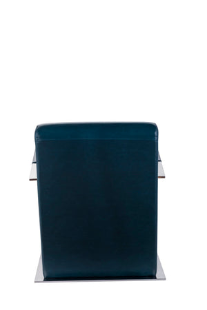 Pasargad Luxe Faux Leather Armchair With Chrome Base For Modern Comfort And Stylish Decor Upgrade Teal Faux Leather Y-1012g