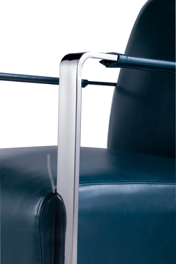 Pasargad Luxe Faux Leather Armchair With Chrome Base For Modern Comfort And Stylish Decor Upgrade Teal Faux Leather Y-1012g