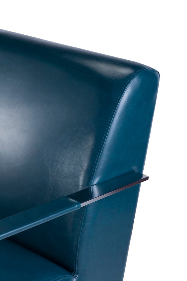 Pasargad Luxe Faux Leather Armchair With Chrome Base For Modern Comfort And Stylish Decor Upgrade Teal Faux Leather Y-1012g