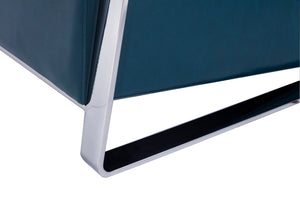 Pasargad Luxe Faux Leather Armchair With Chrome Base For Modern Comfort And Stylish Decor Upgrade Teal Faux Leather Y-1012g