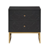 Homelegance By Top-Line Bellamy Arched Diamond Gold Metal End Table Black Engineered Wood