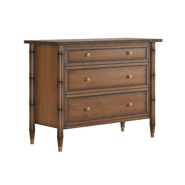 A.R.T. Furniture Harbor Bachelors Chest - Rustic Elegance with Ample Storage and Classic Brass Accents for Any Space Warm Walnut 338158-2731