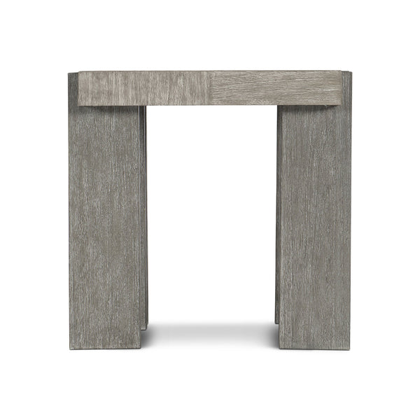 Bernhardt Bernhardt Foundations Side Table With Acacia Checkerboard Top, Asymmetrical Legs, Light & Dark Shale Finish 306121