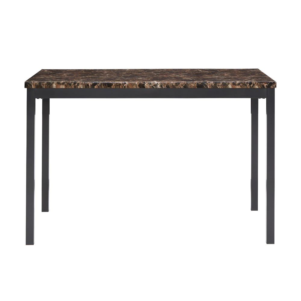 Homelegance By Top-Line Aristos 4-Person 48" Wide Faux Marble Top Dining Table Black Marble