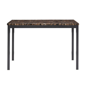 Homelegance By Top-Line Aristos 4-Person 48" Wide Faux Marble Top Dining Table Black Marble