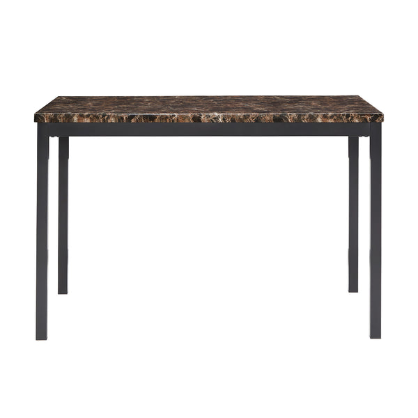Homelegance By Top-Line Aristos 4-Person 48" Wide Faux Marble Top Dining Table Black Marble